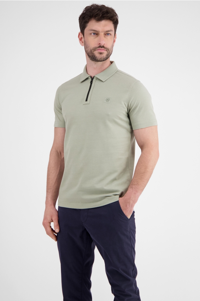 POLOSHIRT MET RITS 2553247 633 TINTED GREY